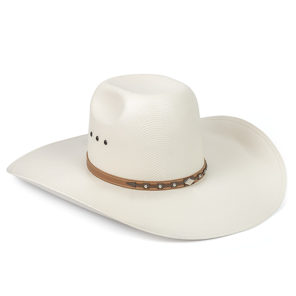 Chapéu Branco Barreto Cubano Country Copa Alta Aba 13cm Boiadeiro Cowboy Rodeio Cavalgada
