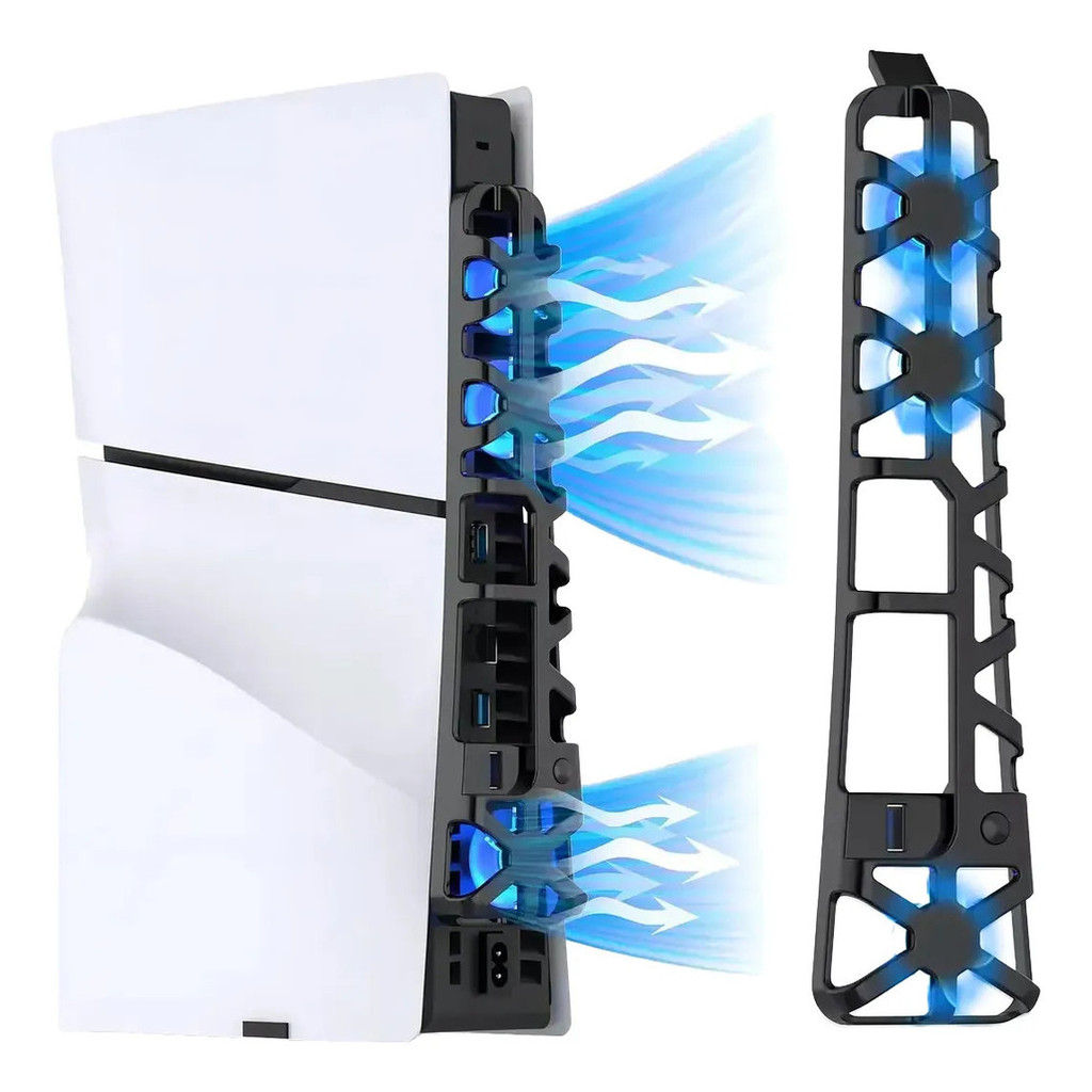 Cooler Fan Externo 3 Ventoinhas Led Compatível Com Ps5 Slim.