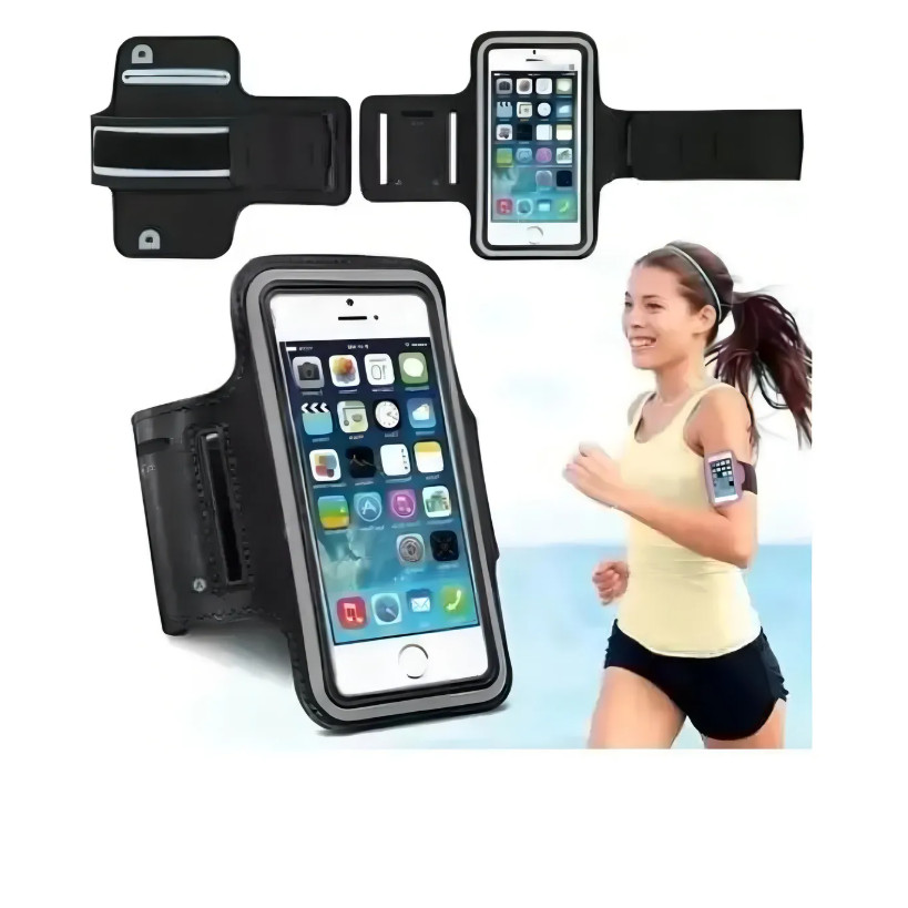 Braçadeira Capa De Braço Para Celular Corrida Academia Caminhada Bike Ajustável Saída Fone Porta Chave