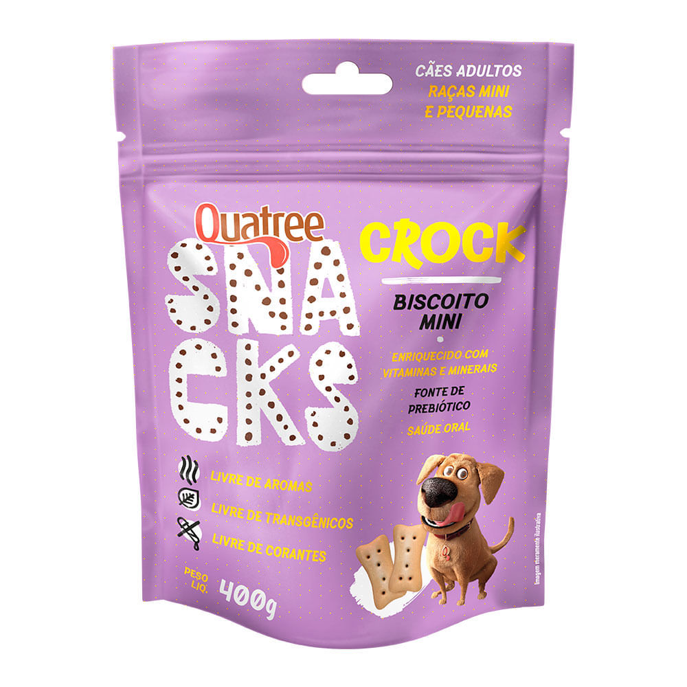Snacks Biscoito Mini Quatree Crock para Cães Adultos Raças Mini e Pequenas 400g em Oferta na Shopee