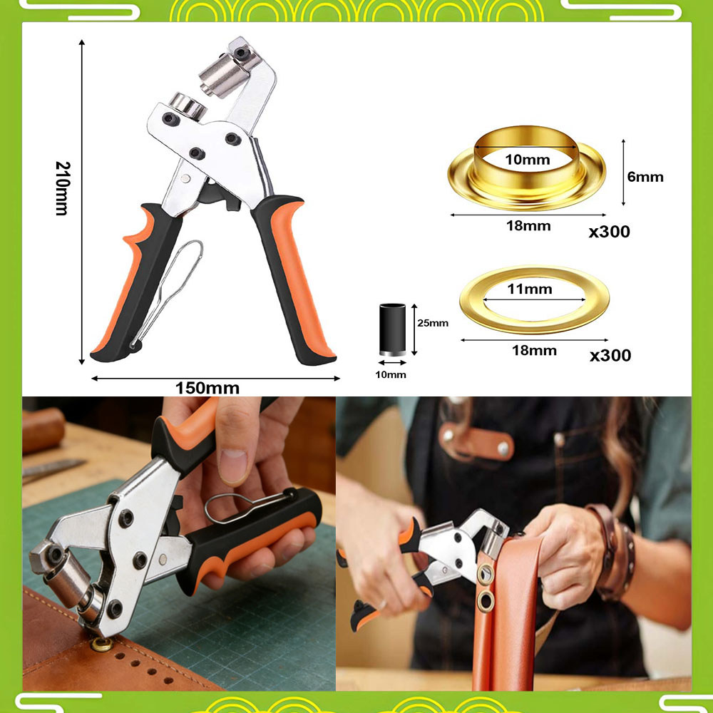 um conjunto alicates de olho de furo de lona 10mm ferramenta de botão ilhó dourado engrossado adequado para 5.5mm