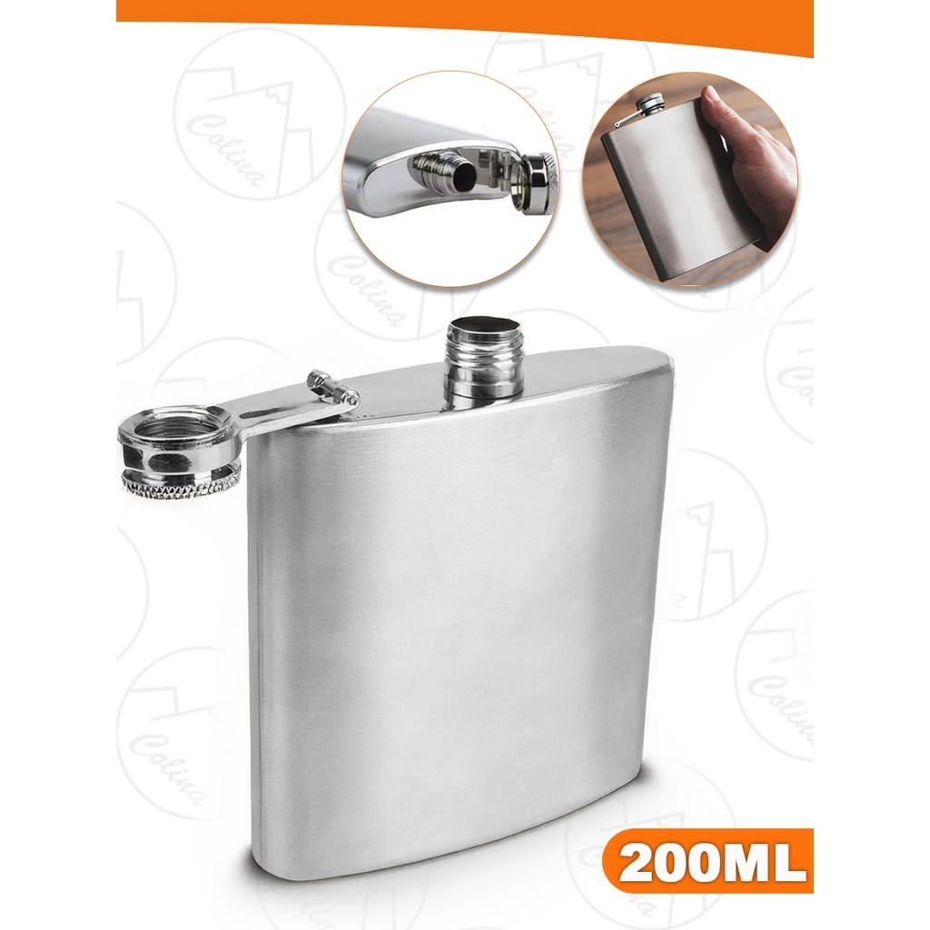 Cantil De Bolso Portátil Em Aço Inox 200ML Bebibas Água Whisky Vodka Salte Oficial