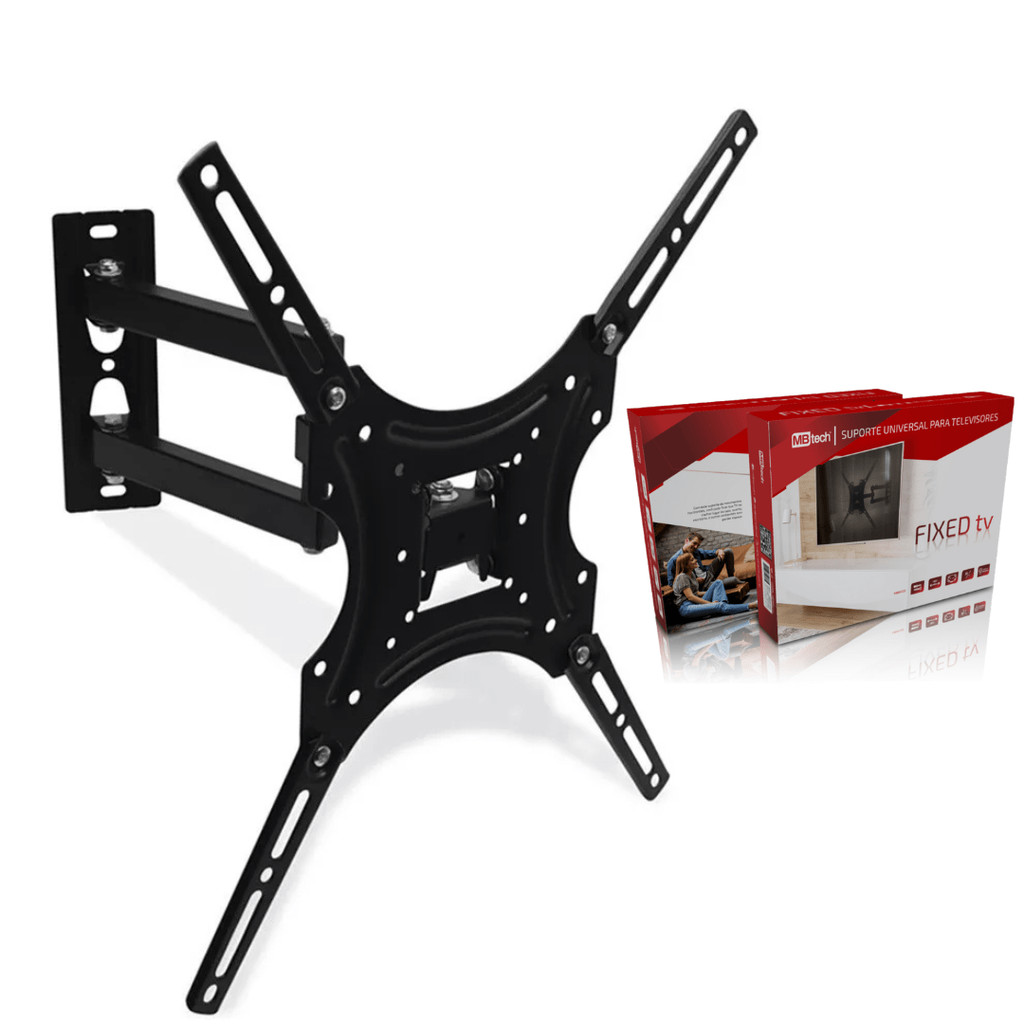 Suporte tv tri articulado lcd led plasma 32 a 55 pol para parede 32 40 42 43 47 50 52 55 polegada