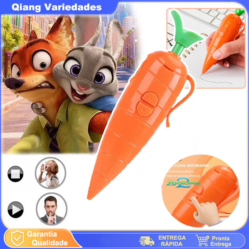 Judy Cenoura Gravador De Voz Caneta 60 Segundos Zootopia Som Eletrônico Brinquedo Pode Escrever Graffiti Esferog