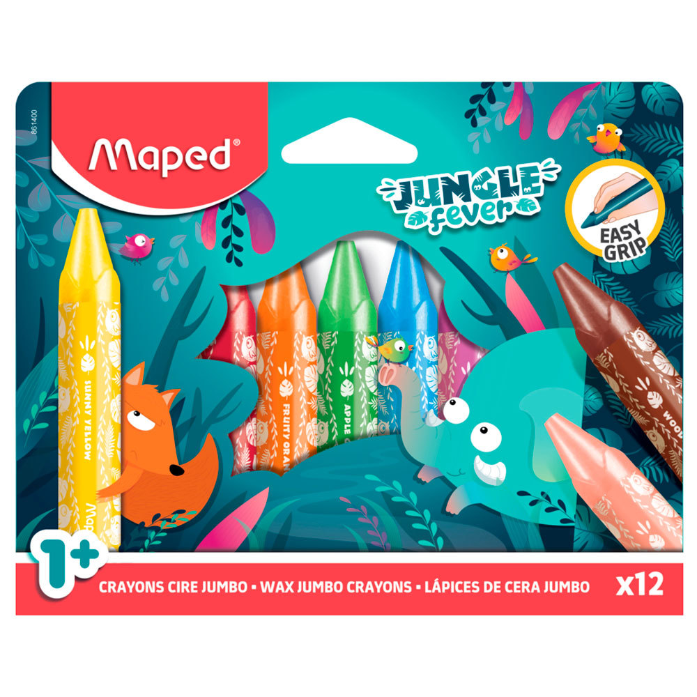Giz de cera Jumbo Jungle Fever 12 cores 861400 Maped