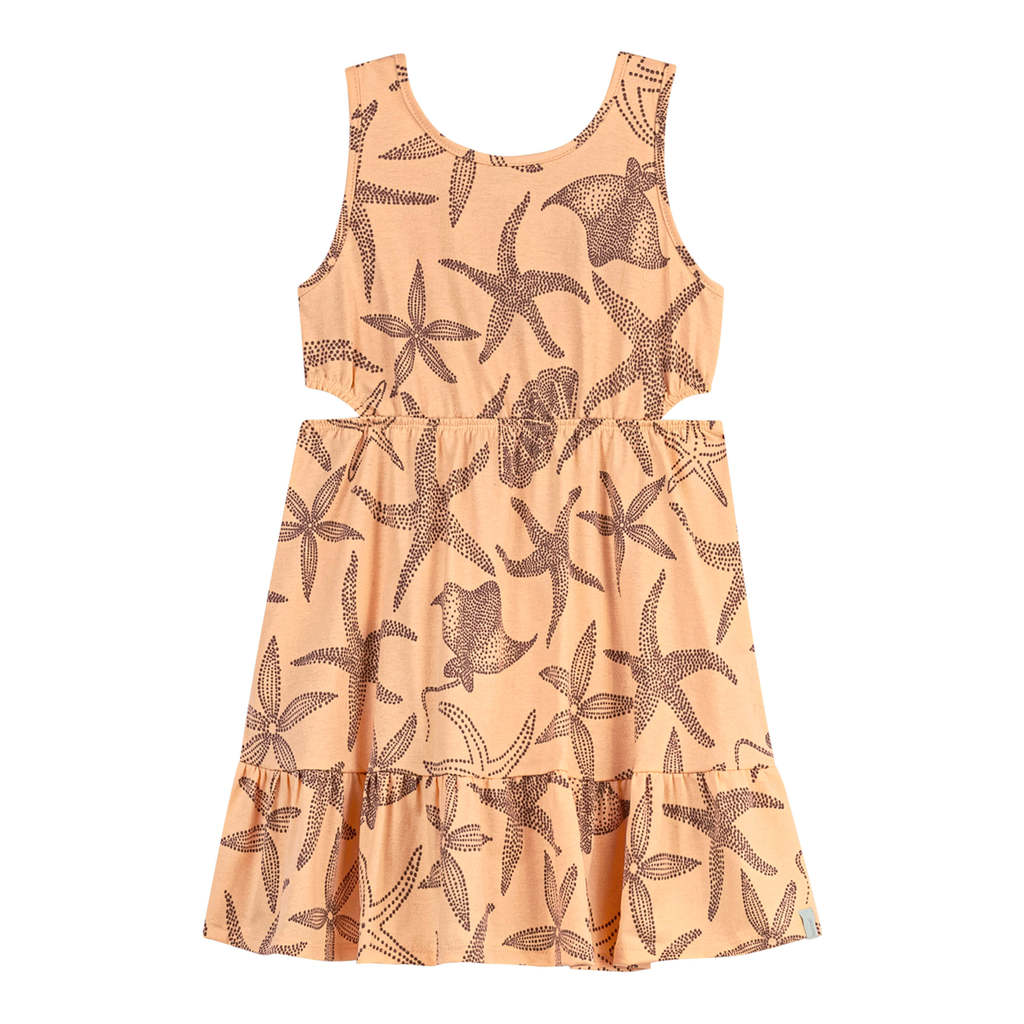 Vestido Infantil Menina Estrelas-do-Mar Elian Laranja