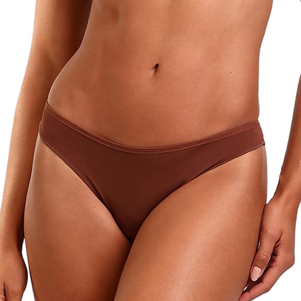 Calcinha Biquíni Fio Dental Básico Liso Tabaco
