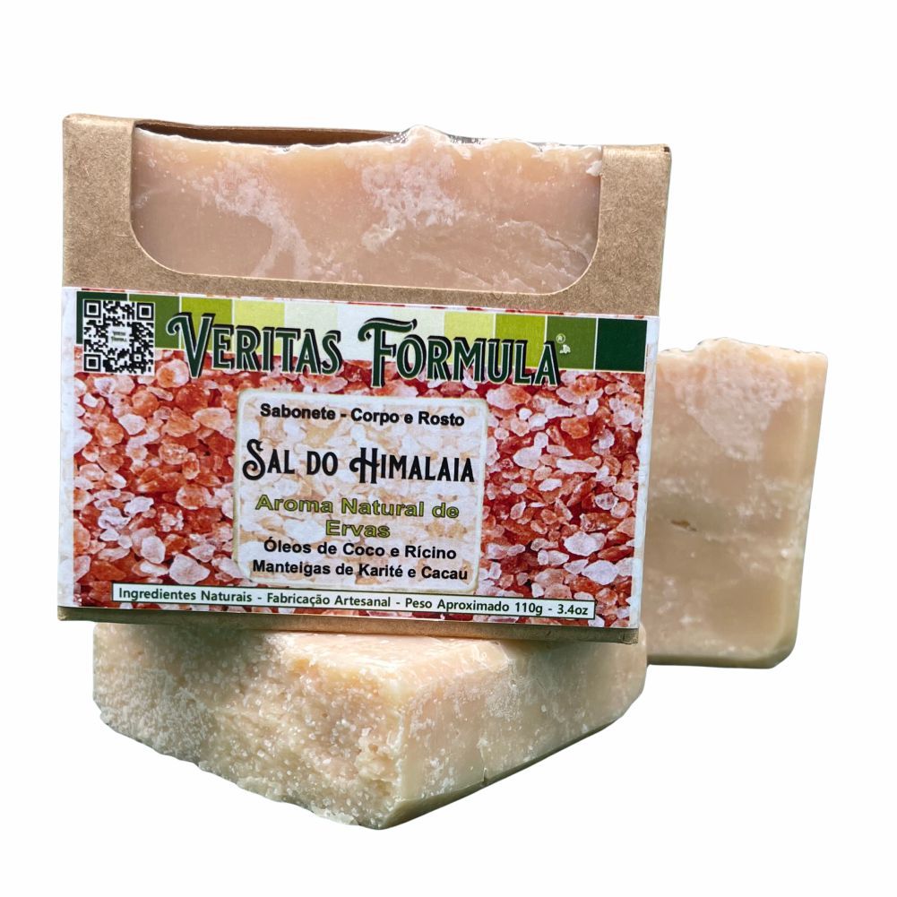 Sabonete Artesanal de Sal do Himalaia - Com Sal Mineral Natural, Manteigas Nutritivas e Argila Rosa - Esfoliante Suave,