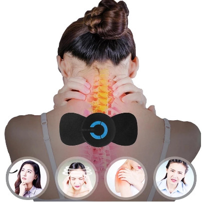 Massageador Mini Borboleta Elétrico Recarregável Portátil Cervical EMS Alivia Dores Corpo Pescoço