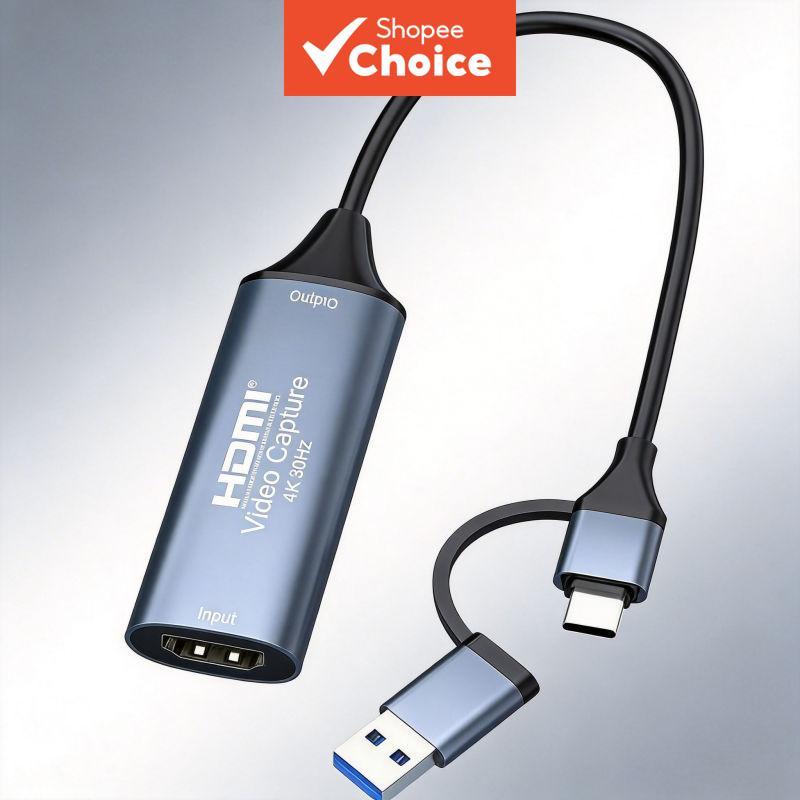 Placa De Captura De Vídeo HDMI 4K Para USB 3.0 Tipo-C TV De Transmissão Ao Vivo De Jogos