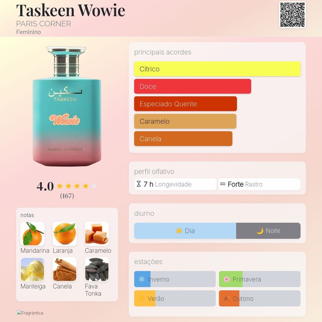 Perfume Paris Corner Taskeen Wowie EDP Feminino 100ml