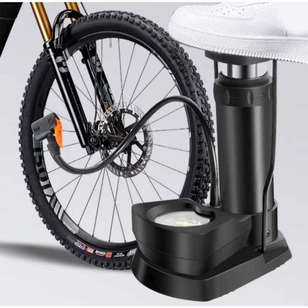 Bomba de Ar Manual com Manômetro Pedal Pressão Para Bolas Bicicletas - Envio Rápido!