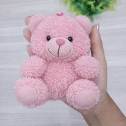 Ursinho De Pelúcia 12Cm – Bege, Marrom E Rosa Para Decoração Alta Qualidade Ótimo Custo-Benefício