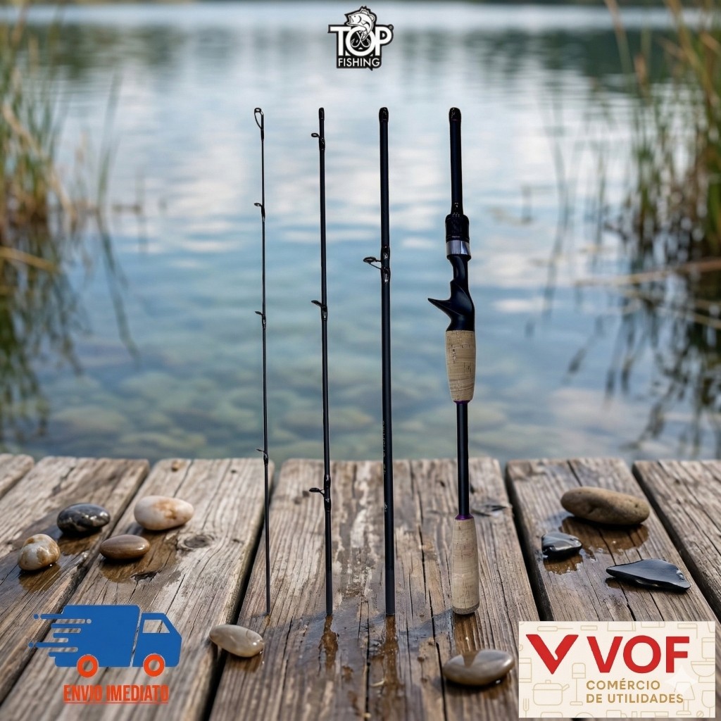 Top Fishing Vara Grafeno GR QUANTUM 4 Partes 6'0''(1,80m) 8-17lb P/Carretilha