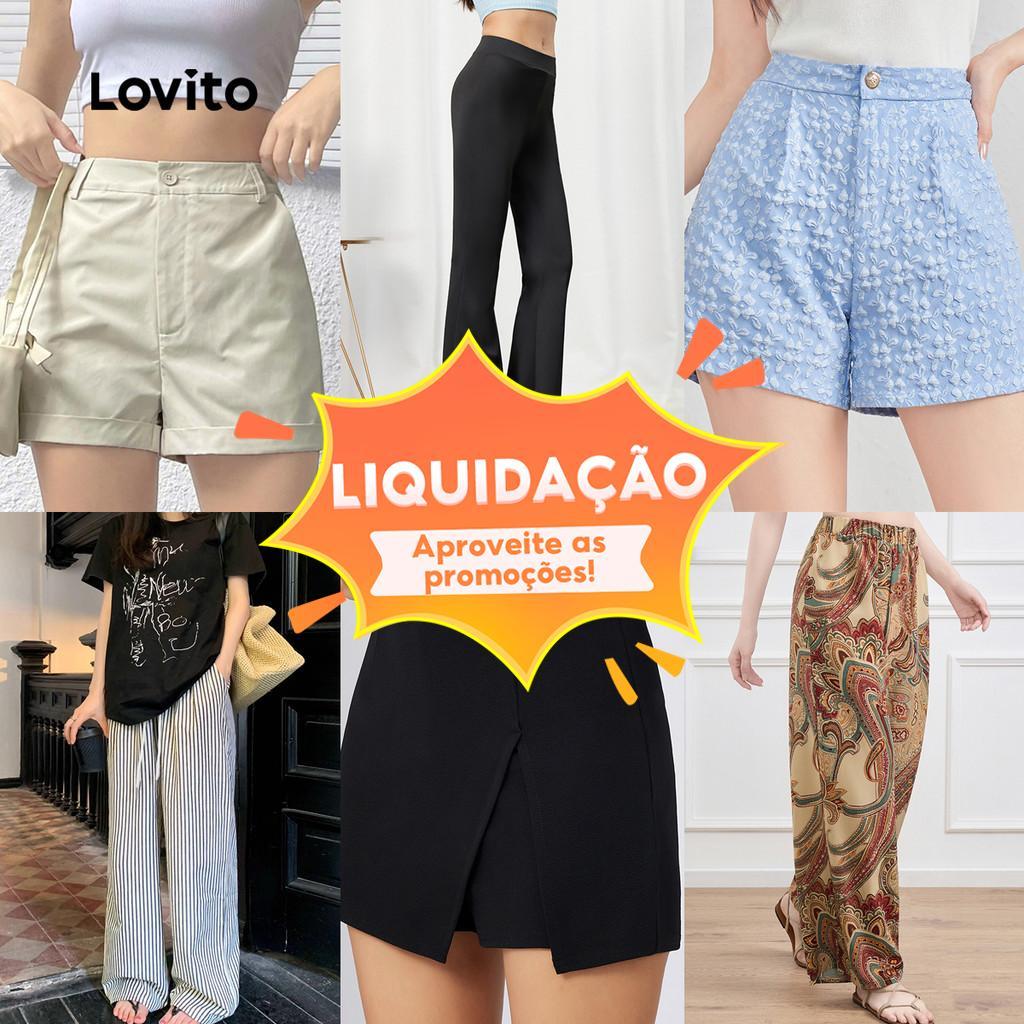Lovito Special Casual Bottoms for Women (Size M) em Oferta na Shopee