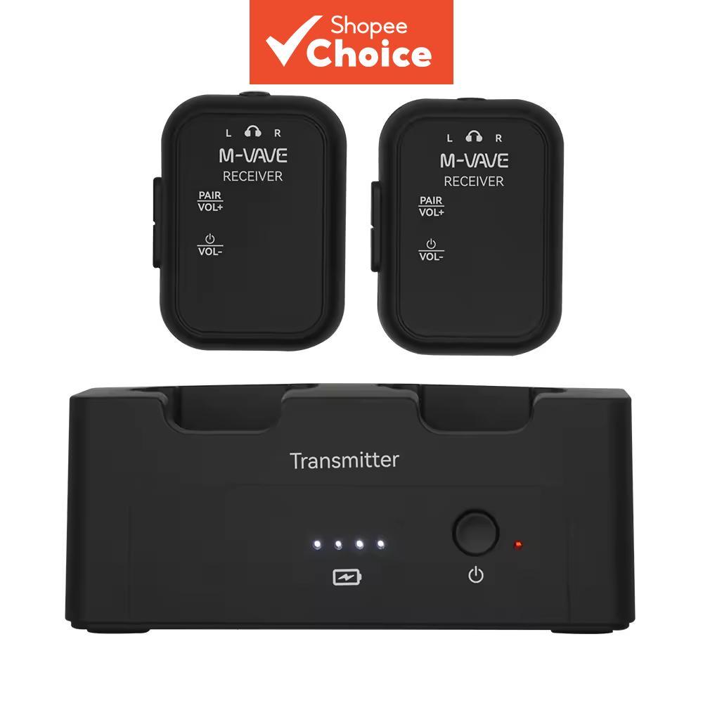 M-VAVE WP-12 Um para Dois Sistema de Transmissão de Retorno de Ouvido Sem Fio 24bit/48KHZ Transmissor Receptor com