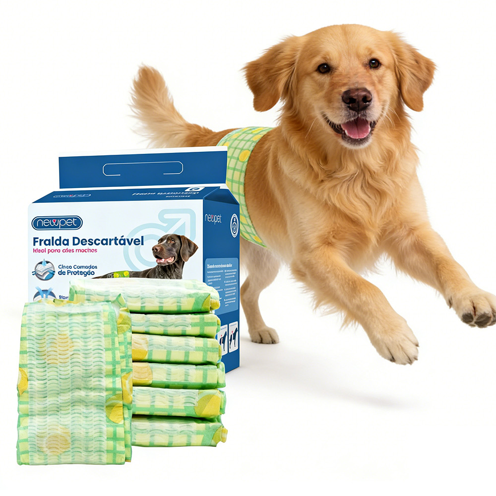 Newpet Kit Fralda Higiênica Pet p/ Cães Macho Tam  12 Un（P/M/G/GG)