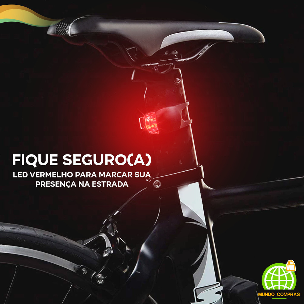 Sinalizador Led Kit Bicicleta 2 Cores Bike Sapinho Duplo · foto 2
