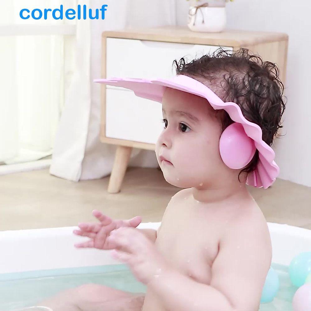 CORDELLUF Chapéu De Banho Para Bebê Ajustável Soft Desenho Animado À Prova D'água Proteção Os Ouvidos Infantil Capa Cabe