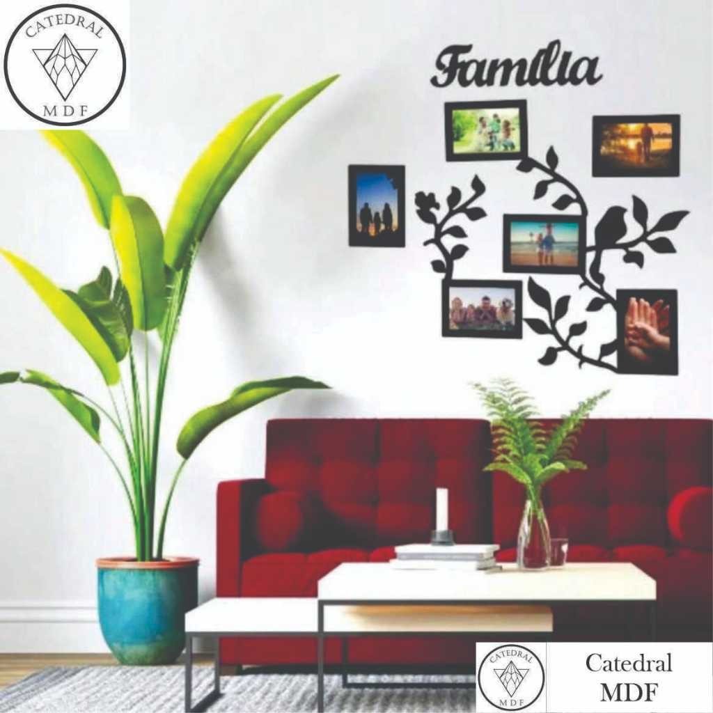Porta Retrato de Parede Familia Galhos Mural Com 6 Espaços Para Fotos em Mdf PROMOÇÃO BLACK FRIDAY