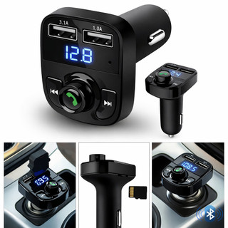 Transmissor FM Bluetooth Veicular com 2 USB MP3 Hands Free Leitor USB TF e Carregamento Duplo