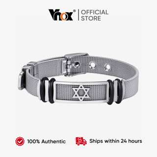 Pulseira De Aço Inoxidável Estrela Hexagonal Vnox Para Homens , Malha Ajustável , Presente De Joia em Oferta na Shopee