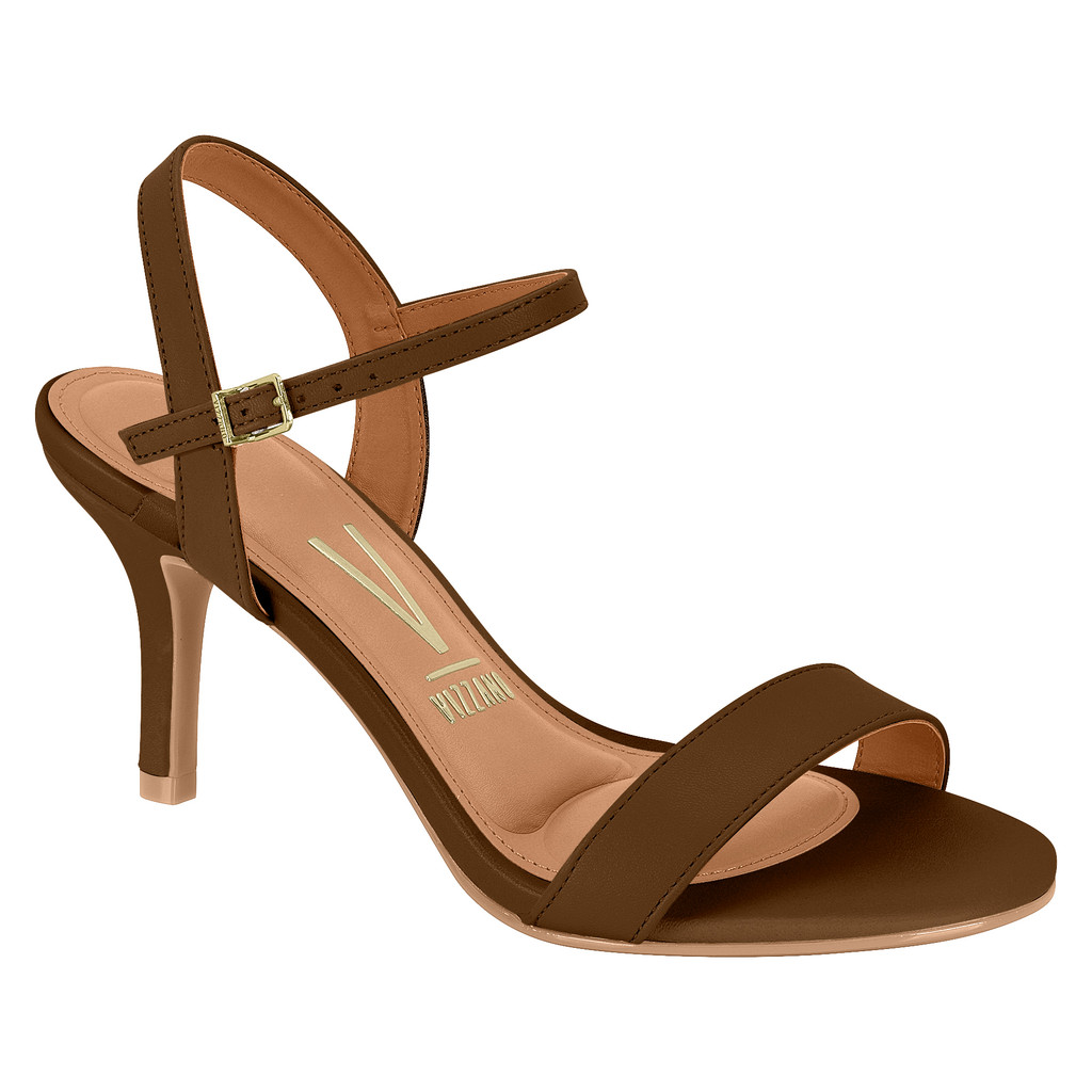 Sandália Feminina Salto Fino Médio Social Tira Única Clássica Trabalho Elegante Vizzano Original