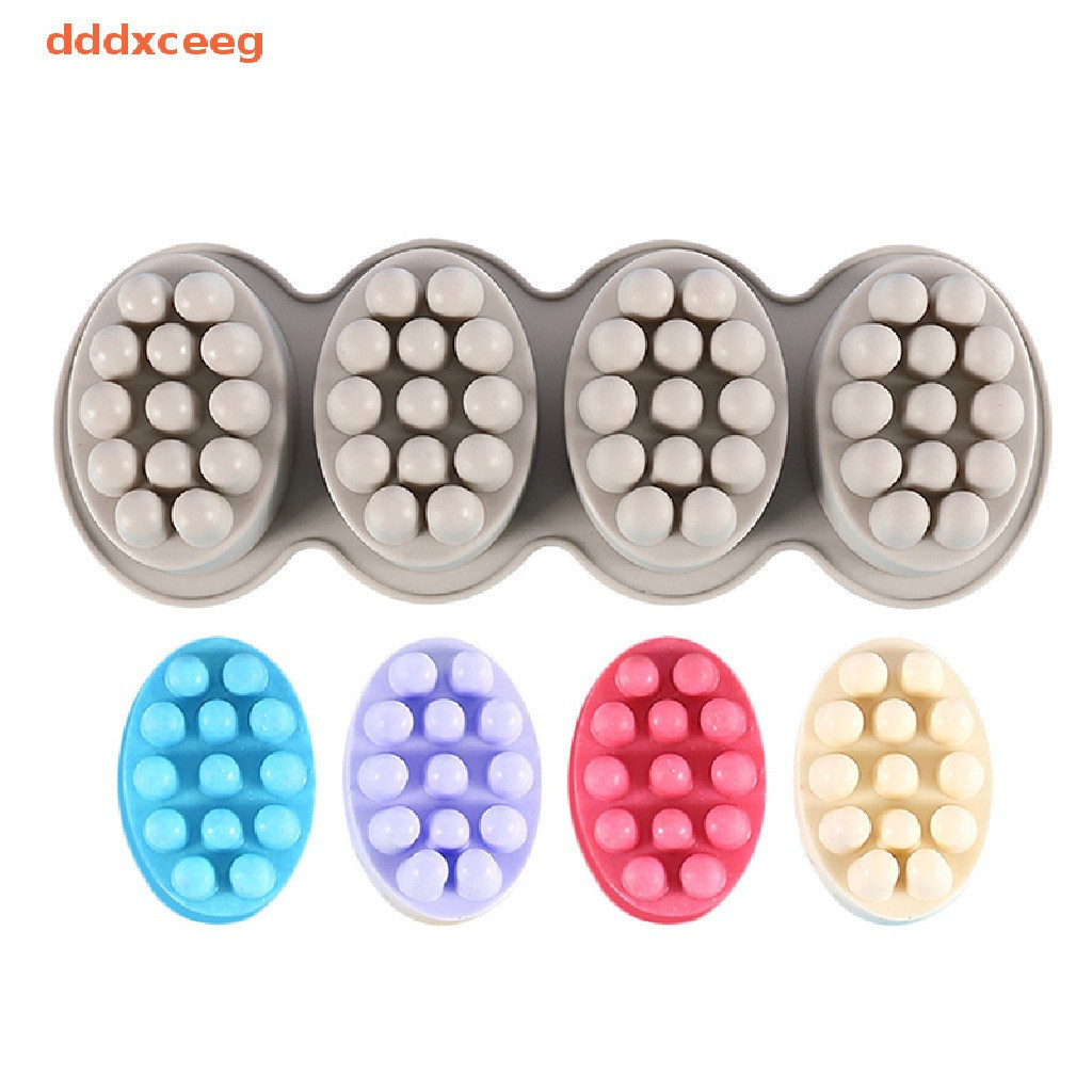 Molde de Silicone para Sabonete 3D Feito à Mão em Forma Oval] Sabonete de Resina 3D para Massagem e Artesanato