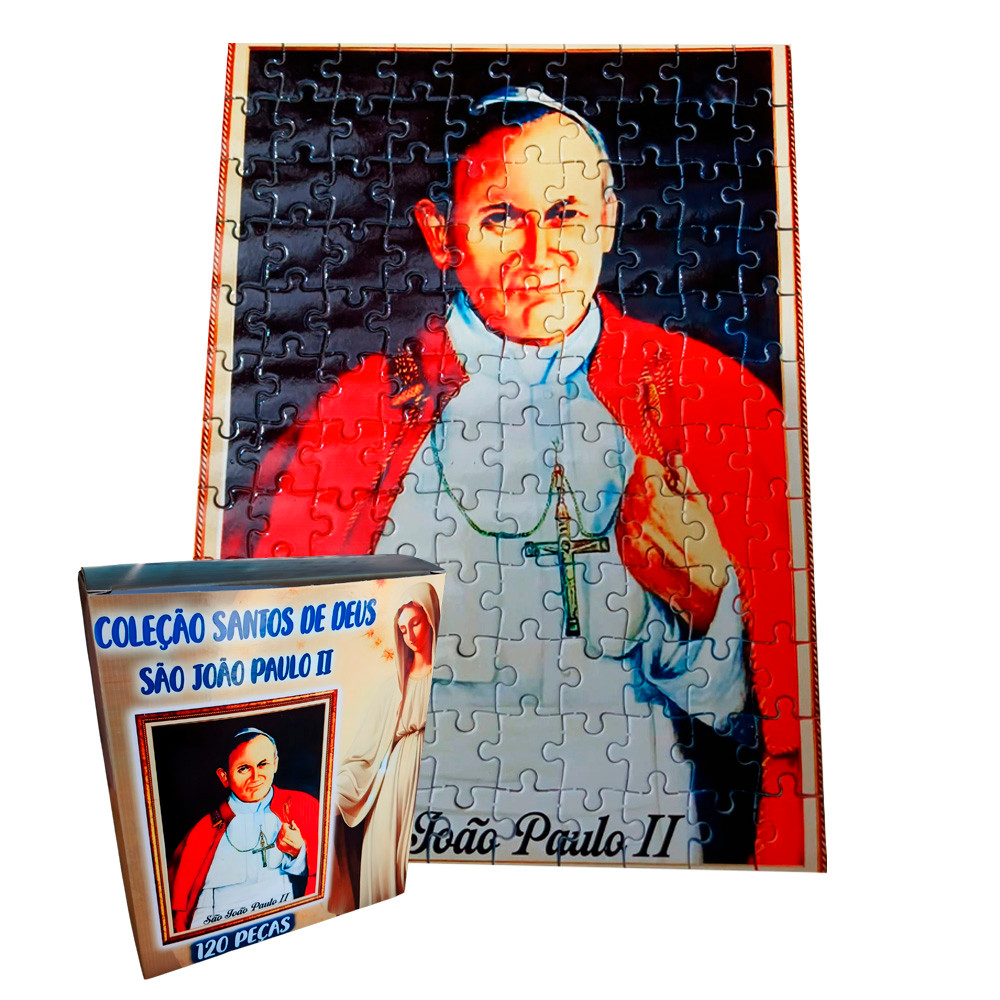 Quadro Especial Quebra-Cabeça São João Paulo Com Moldura