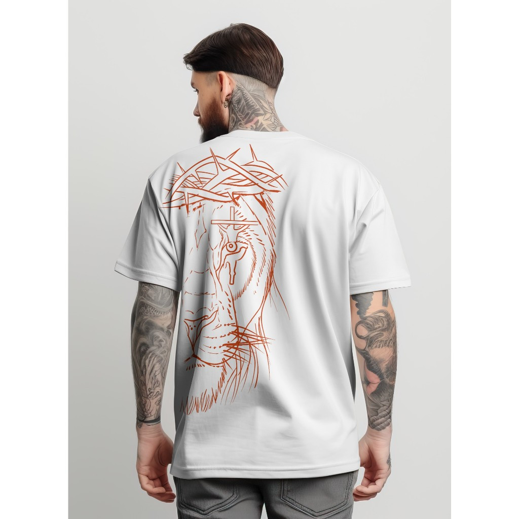 [Camiseta Premium em Algodão Puro]CC Camiseta Oversized Streetwear Feminina e Masculina Blusa Larga Gola Canelada Cristã