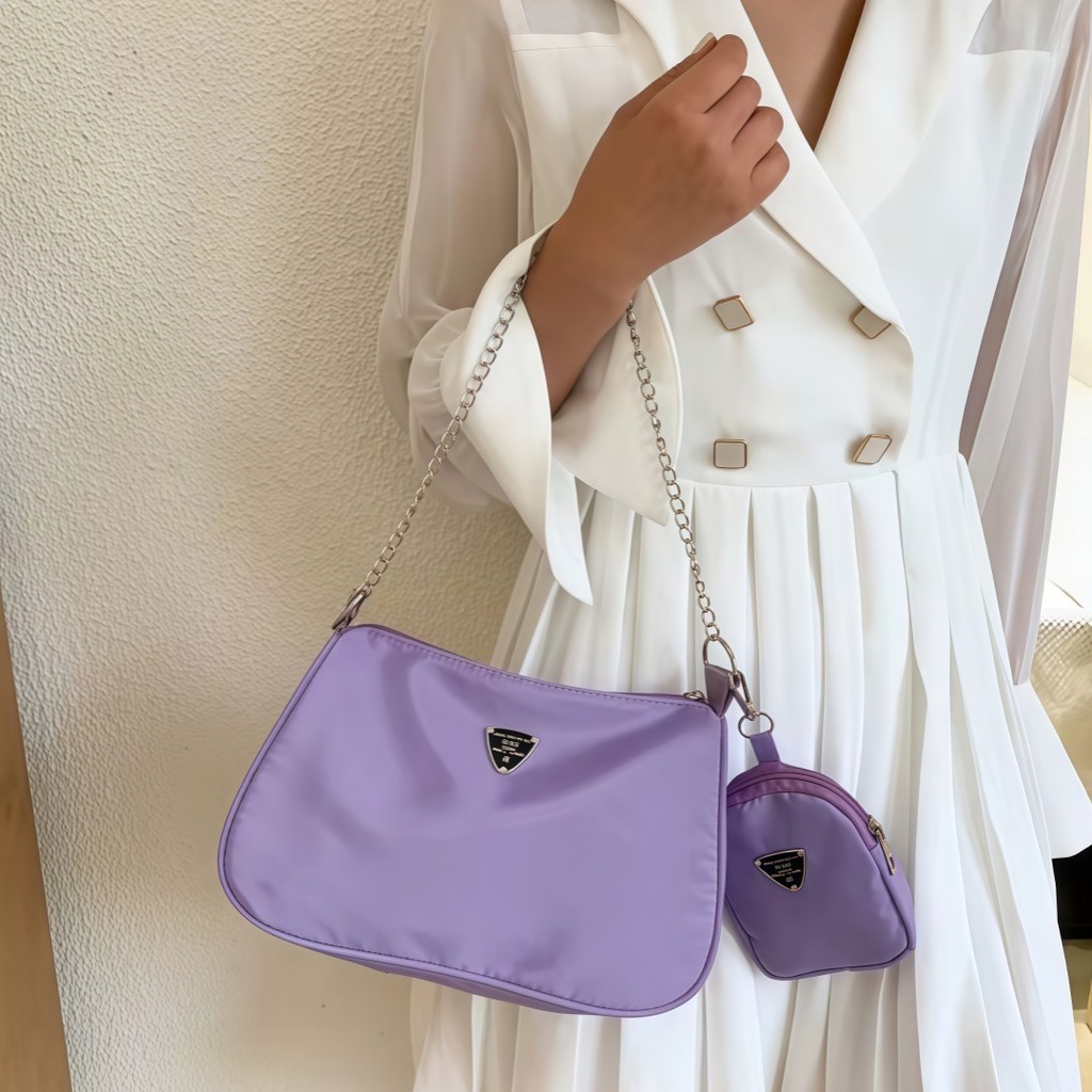 Bolsa de Nylon Casual Transversal Bolsa Feminina Simples em Oferta na Shopee