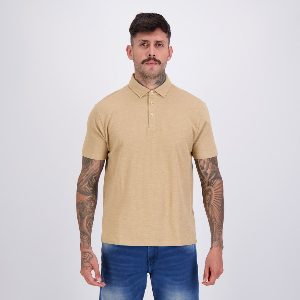 Polo Aramis Malha Tricot Bege