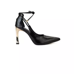 Scarpin Bebecê Salto Elegante Semi Aberto Tira Com Nó