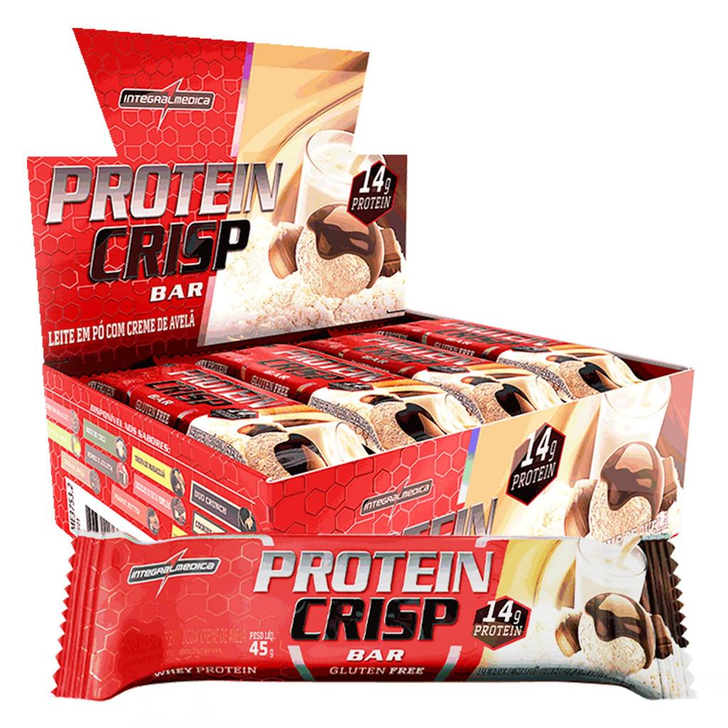Barra de Proteína Whey Crisp Bar 12un Integralmedica - Proteína de Qualidade, Baixa Caloria e Muito Sabor