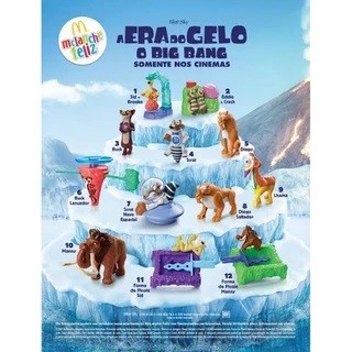 COLEÇÃO ERA DO  GELO BIG BANG MCDONALDS BRINQUEDO MCLANCHE FELIZ UNITÁRIO SCRAT MANNY SID  ORIGINAL PERSONAGENS ORIGINAL