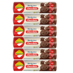 Kit com 6 Biscoito Doce Sabor Chocolate Zero Açúcar e Lactose 95g- Lightsweet