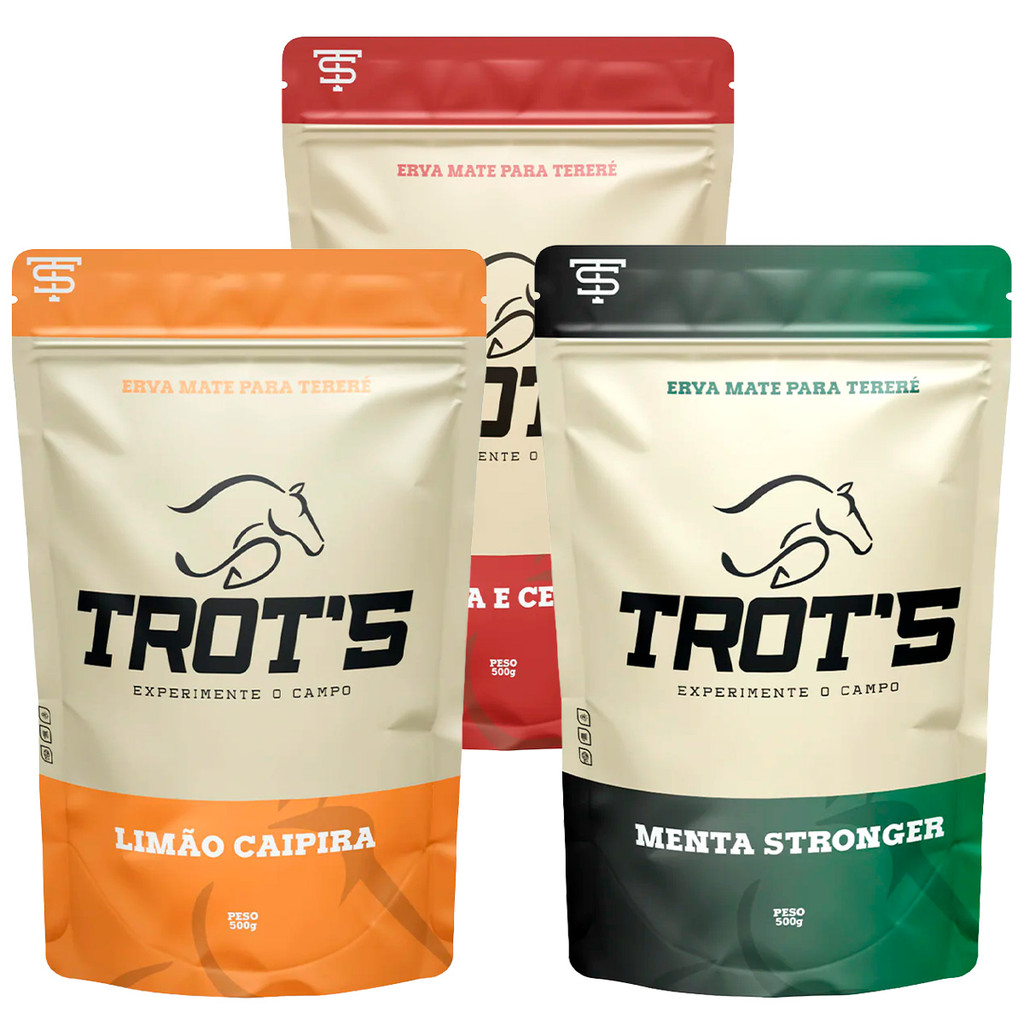 Kit com 3 Ervas Mate TROT'S 500ML - ESCOLHA SABORES em Oferta na Shopee