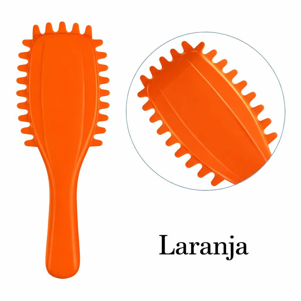 Escova Onda Finalizadora Beauty Flash Definição de Cachos e Finalização Para Cabelo Cacheado Crespo(LARANJA)