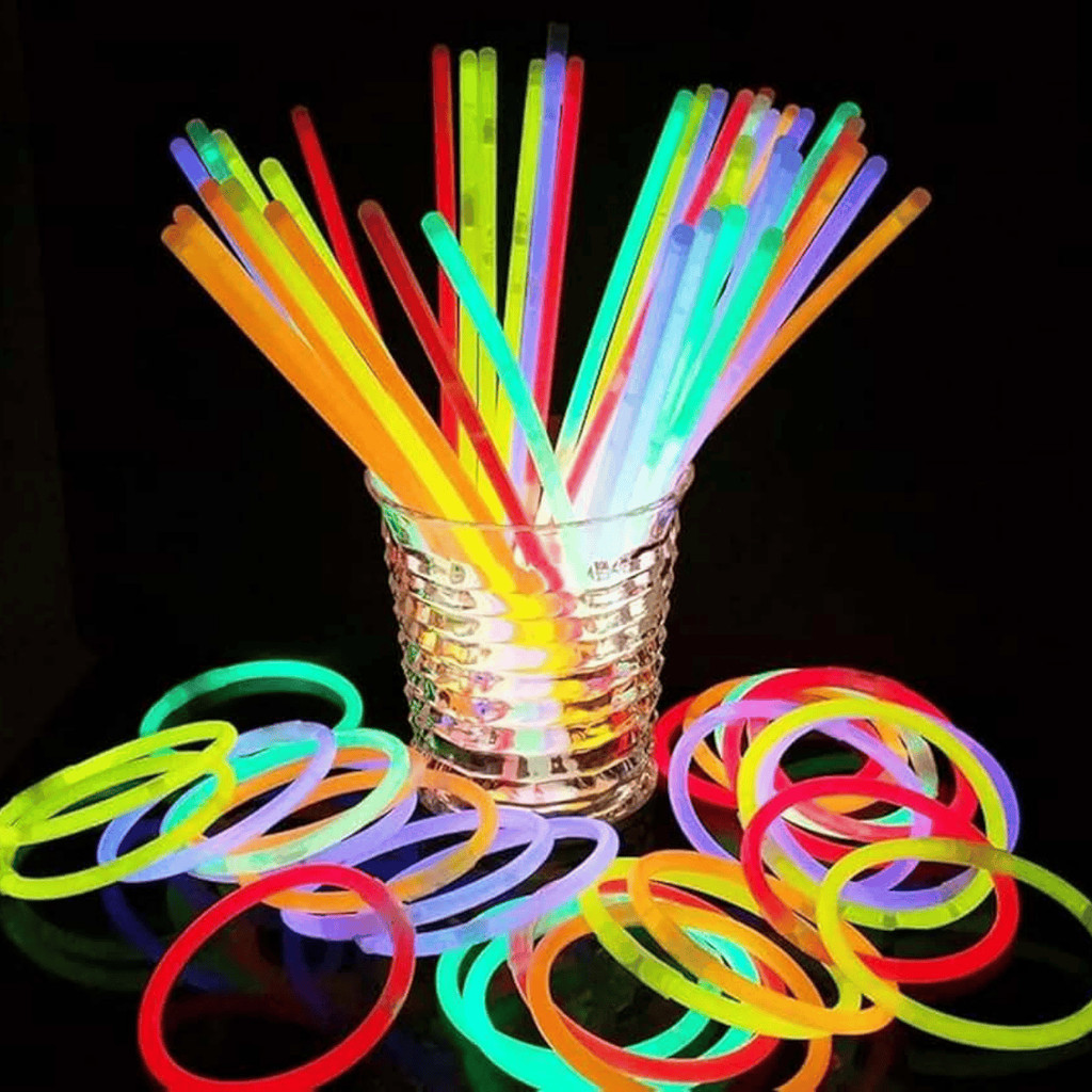 Kit Pulseiras Neon Fluorescentes 25/50/100/200 Unidades – Brilham no Escuro – Ideal para Festas, Eventos e Aniversários em Oferta na Shopee