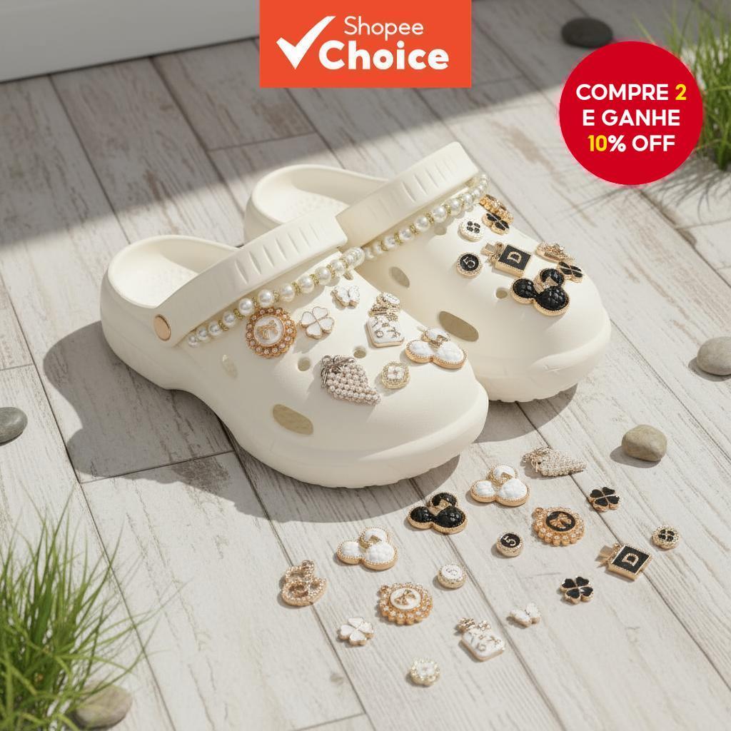 18PCS Encantos de Corrente para Sapatos para Crocs Crianças Acessórios de Presilha de Bota DIY para Meninas e Mulheres