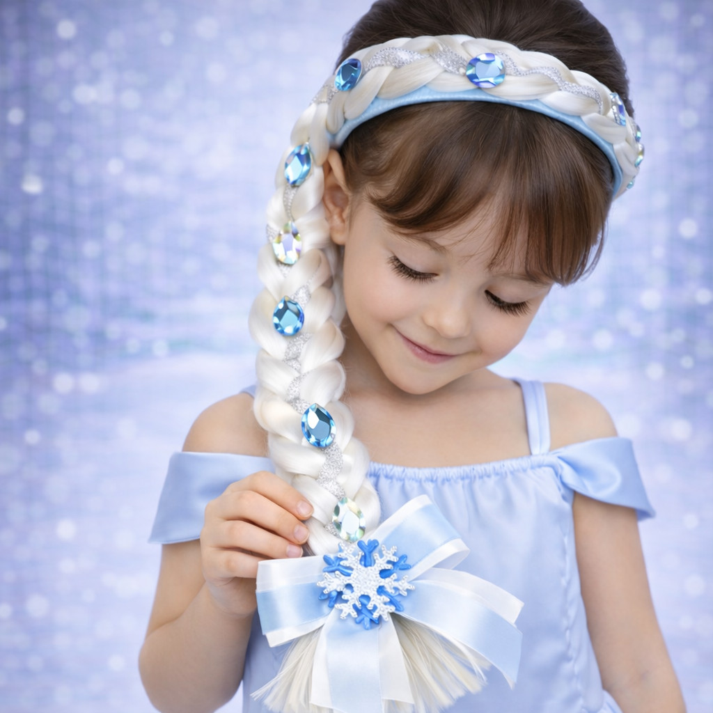 Tiara Frozen Arco Princesa Elsa Trança Festa Infantil Cabelo - 70 cm Envio imediato