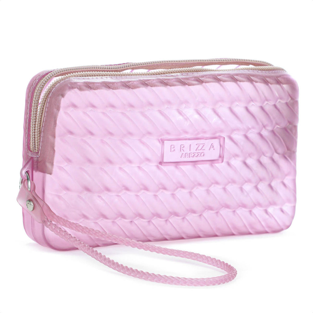 Bolsa Brizza Arezzo Clutch Marrocos Rosa Translúcido - Feminino em Oferta na Shopee