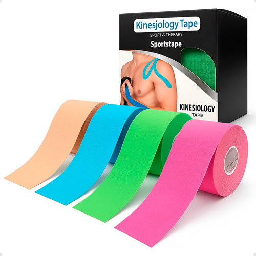 Bandagem Elástica 5Cm X 5M - Fita Kinesio Tape Fisioterapia Taping Ortopedia Pós Cirúrgico
