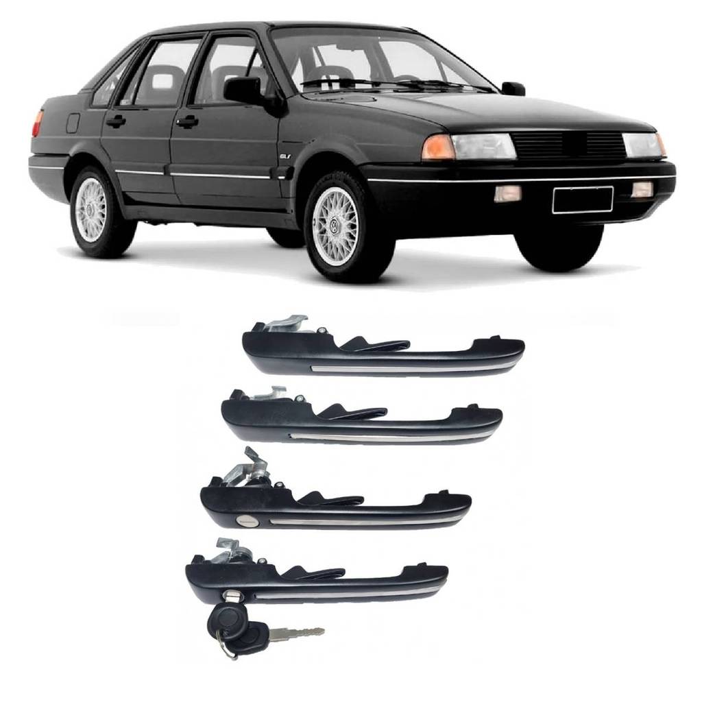 Kit 4 Macaneta Porta Santana Quantum Friso inox 1991 a 1998