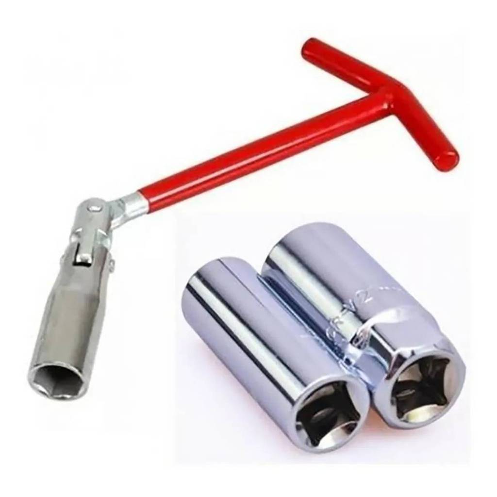 Jogo Chave De Vela Articulavel Com Soquete E Encaixe 16 21MM em Oferta na Shopee