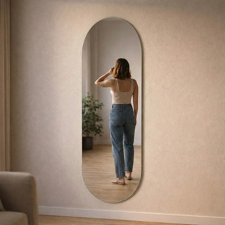 Espelho Oval Grande 150x40cm Solis Corpo Inteiro Para Closet e Salão de Beleza Moderno em Oferta na Shopee