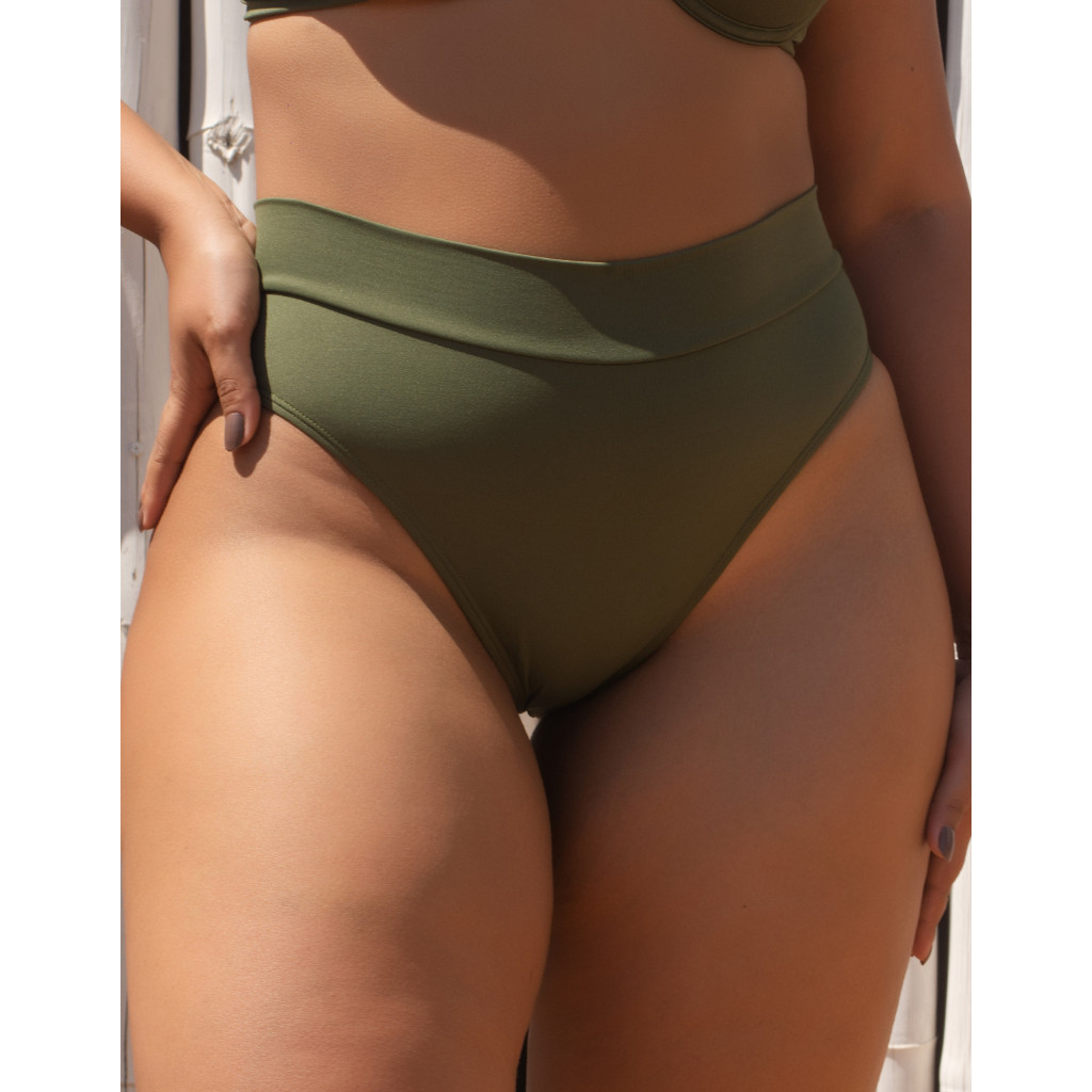 Calcinha Cintura Alta Biquini Plus size Cós alto anatomico Forrada Avulsa Poliamida em Oferta na Shopee