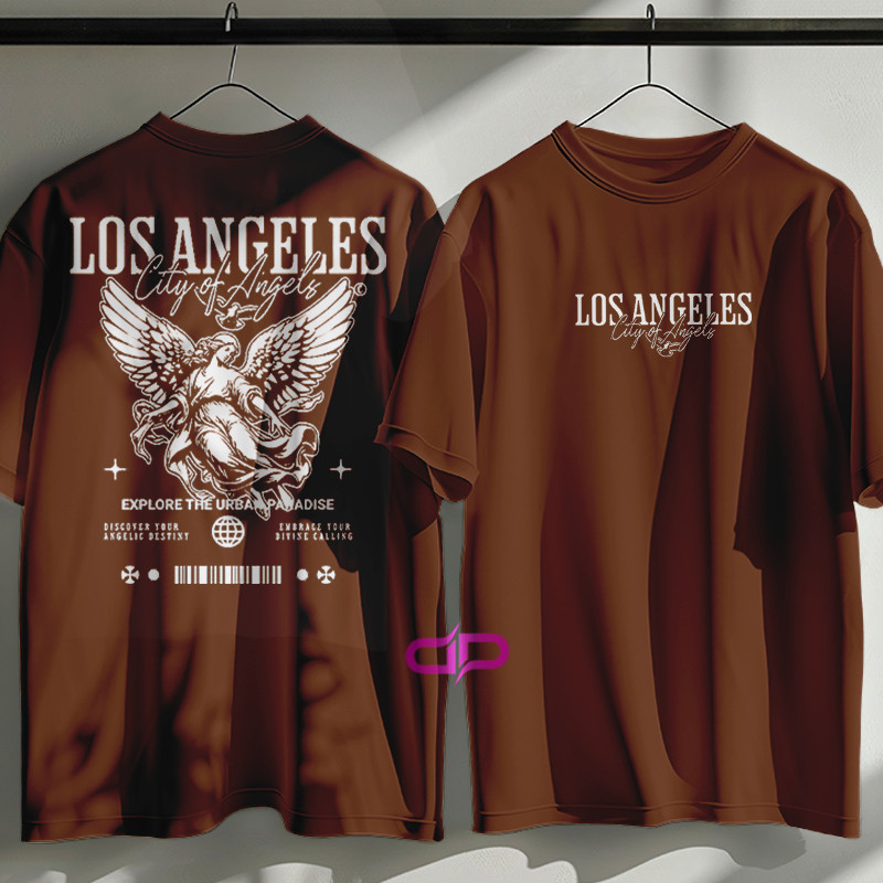 Camiseta Camisa Masculina Algodão no Estilo Urbano Streetwear City Of Los Angeles do P ao G3