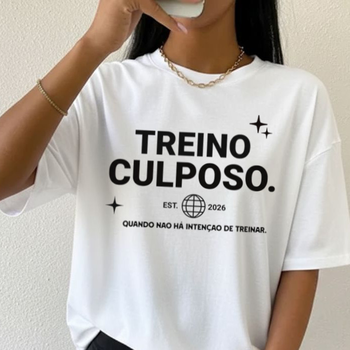 Camiseta Camisa Tshirt Treino Culposo Versão 2026 Academia Musculação Fitness Oversized CAMINHADA.