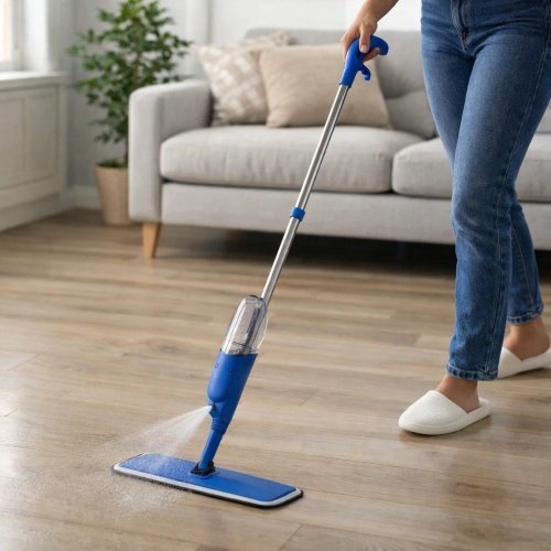 Mop Spray Reservatório Pulverizador Refil Microfibra Limpeza Piso Casa Cores Sortidas